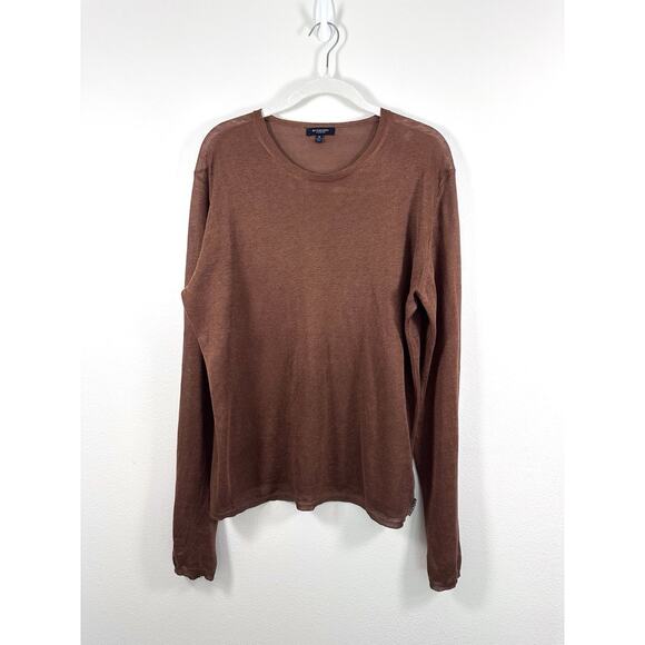 Burberry London Women Brown Flax Linen Knit Pullover Sweater Sz M Flawed Preppy - Picture 2 of 16